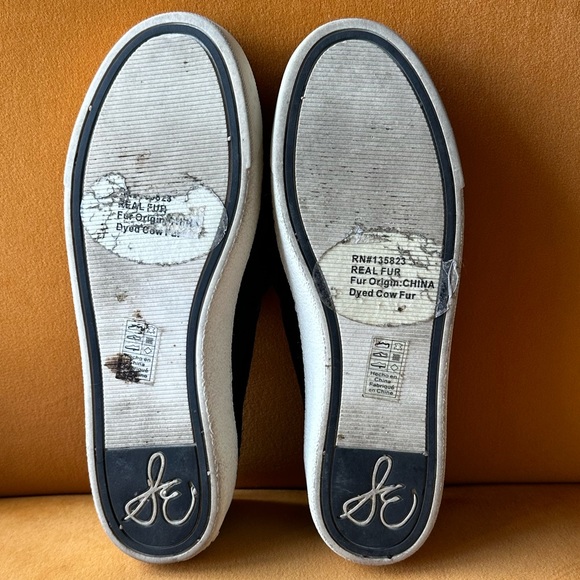 Sam Edelman “Becker” Black Faux Fur Slip On Sneaker - Size 7.5 - Picture 6 of 8